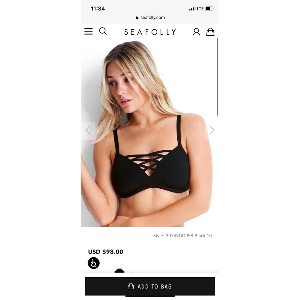ACTIVE DD CUP BRALETTE BIKINI TOP